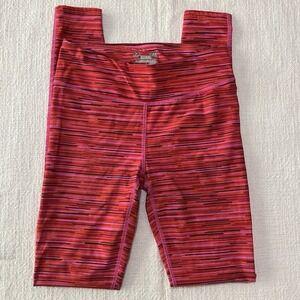 Under Armour Heat Gear Women's Small Compression Red Pink Striped Leggings‎